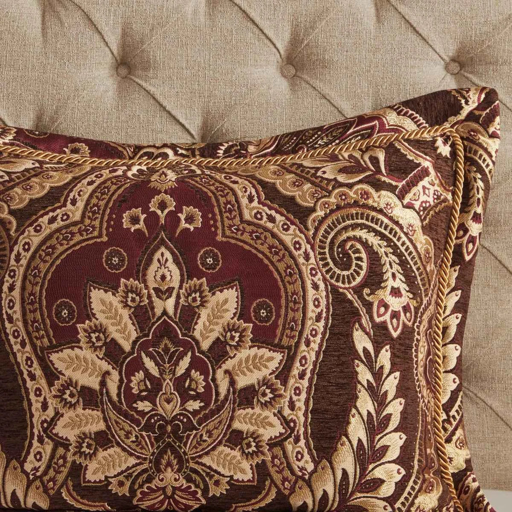4-Piece Regal Chenille Jacquard Comforter Set - Croscill Julius Traditional Heavyweight Bedding with Shams and Bed Skirt
