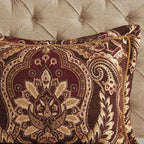 4-Piece Regal Chenille Jacquard Comforter Set - Croscill Julius Traditional Heavyweight Bedding with Shams and Bed Skirt