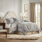 4-Piece Regal Chenille Jacquard Comforter Set - Croscill Julius Traditional Heavyweight Bedding with Shams and Bed Skirt
