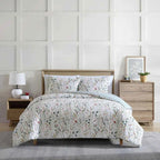 3-Piece Eddie Bauer Woodland Forest Pink Floral Cotton Reversible Comforter Set - Plaid Reverse Bedding with Shams