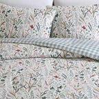 3-Piece Eddie Bauer Woodland Forest Pink Floral Cotton Reversible Comforter Set - Plaid Reverse Bedding with Shams