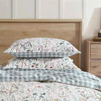 3-Piece Eddie Bauer Woodland Forest Pink Floral Cotton Reversible Comforter Set - Plaid Reverse Bedding with Shams