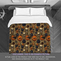 Halloween Pumpkin Microfiber Comforter - Spooky Printed Reversible Bedspread with Down Alternative Fill