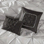 24-Piece Faux Silk Tufted Comforter Set - Complete Bedroom in a Bag with Sheet Set Decor Pillows and Window Drapes