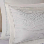 8-Piece Metallic Detailed Reversible Comforter Set with Removable Insert - White Glam Bedding with Euro Shams