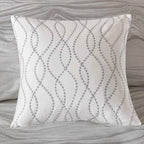8-Piece Metallic Detailed Reversible Comforter Set with Removable Insert - White Glam Bedding with Euro Shams