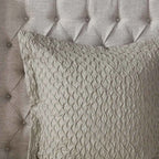Diamond Jacquard Reversible Comforter Set with Removable Cover - Slubbed Yarn Bedding with Euro Shams