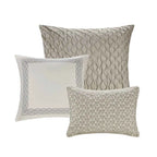 Diamond Jacquard Reversible Comforter Set with Removable Cover - Slubbed Yarn Bedding with Euro Shams