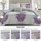 Complete Maible Floral Microfiber Comforter and Cotton Sheet Set - Bed in a Bag with Bed Skirt and Accent Pillow