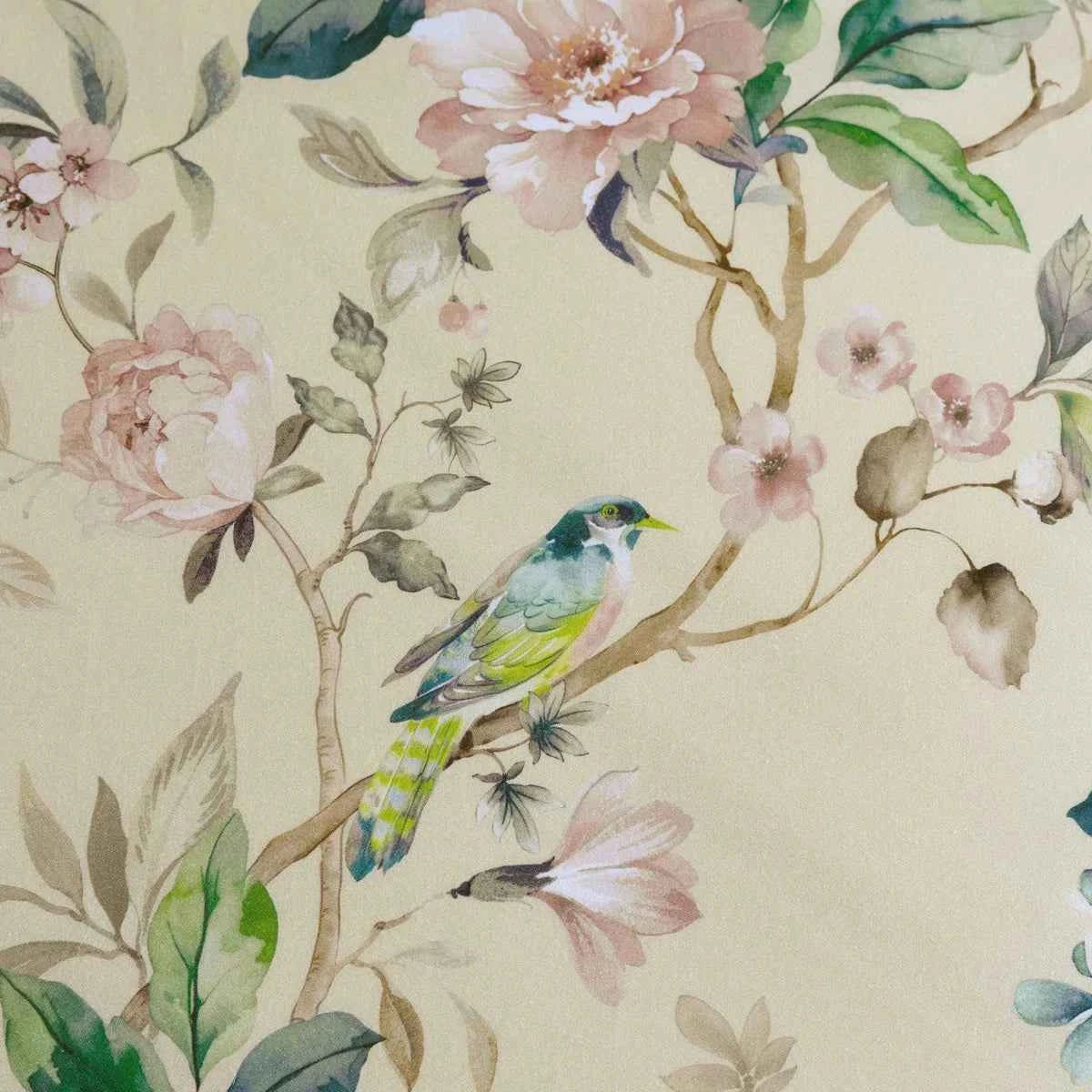 Songbird 100% Cotton Sateen Reversible Floral Comforter Set - Soft Pink Blue and Green Bedding with Pillow Shams