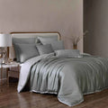 Noble Tencel Lyocell Reversible Comforter Set - Smooth Silky Bedding with Euro Shams and Decorative Pillows