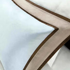 7-Piece Blue and Taupe Reversible Comforter Set - Hotel Style Queen Bedding Ensemble with Pillows and Bed Skirt