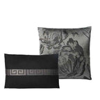 8-Piece Burgundy Jacquard Floral Patchwork Queen Comforter Set - Bedding Ensemble with Bed Skirt, Euro Shams, and Decorative Pillows