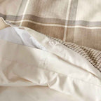8-Piece Cotton Jacquard Plaid Comforter Set with Removable Insert - Urban Cabin Neutral Farmhouse Bedding with Euro Shams
