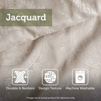 8-Piece Cotton Jacquard Plaid Comforter Set with Removable Insert - Urban Cabin Neutral Farmhouse Bedding with Euro Shams