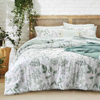 Floral Queen Comforter Set - Soft Microfiber Botanical Bedding with Pillow Shams