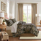 4-Piece Regal Chenille Jacquard Comforter Set - Croscill Julius Traditional Heavyweight Bedding with Shams and Bed Skirt