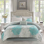 Complete Maible Floral Microfiber Comforter and Cotton Sheet Set - Bed in a Bag with Bed Skirt and Accent Pillow