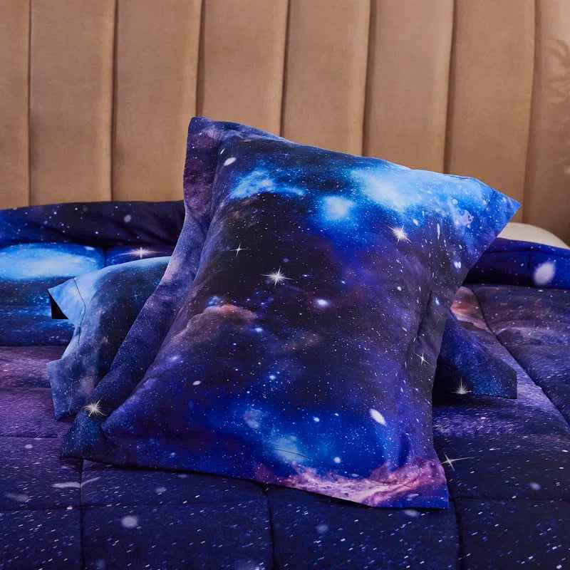 3D Reactive Print Microfiber Comforter Set - Hypoallergenic All-Season Reversible Bedding Set