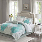 Complete Maible Floral Microfiber Comforter and Cotton Sheet Set - Bed in a Bag with Bed Skirt and Accent Pillow