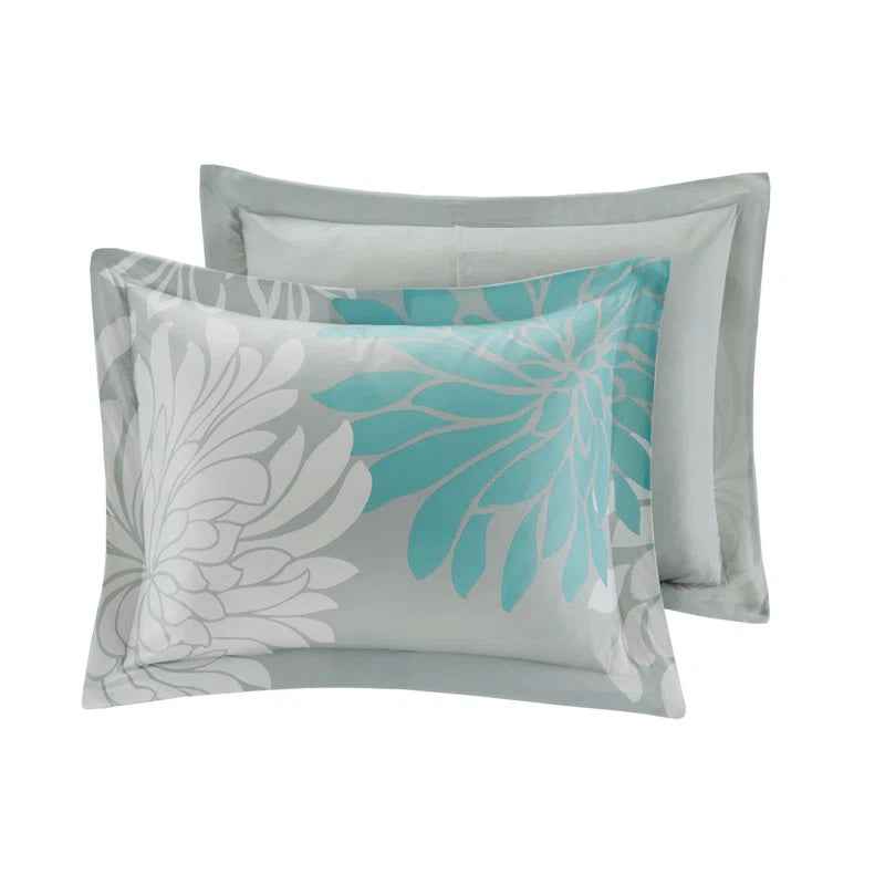 Complete Maible Floral Microfiber Comforter and Cotton Sheet Set - Bed in a Bag with Bed Skirt and Accent Pillow