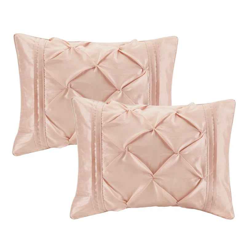 24-Piece Faux Silk Tufted Comforter Set - Complete Bedroom in a Bag with Sheet Set Decor Pillows and Window Drapes