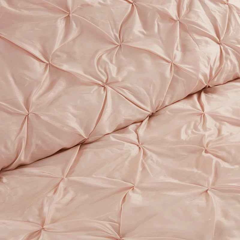 24-Piece Faux Silk Tufted Comforter Set - Complete Bedroom in a Bag with Sheet Set Decor Pillows and Window Drapes