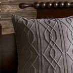 8-Piece Cotton Jacquard Plaid Comforter Set with Removable Insert - Urban Cabin Neutral Farmhouse Bedding with Euro Shams