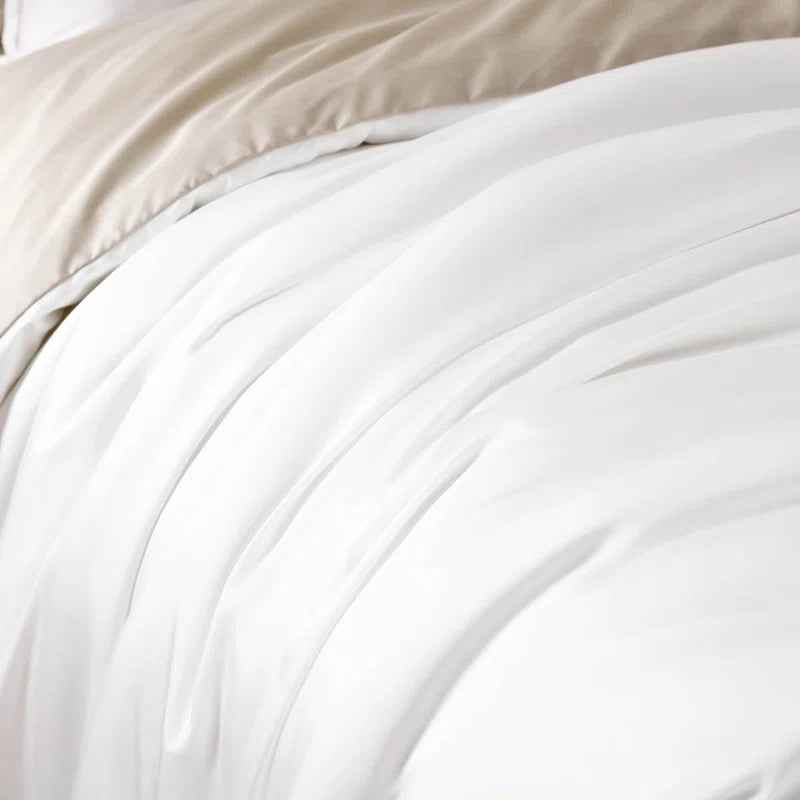 Noble Tencel Lyocell Reversible Comforter Set - Smooth Silky Bedding with Euro Shams and Decorative Pillows