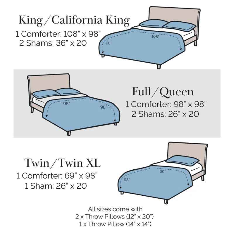 Holly Jolly Red and Gray Reversible Microfiber Comforter Set - 6 Piece Down Alternative Bedding with Throw Pillows
